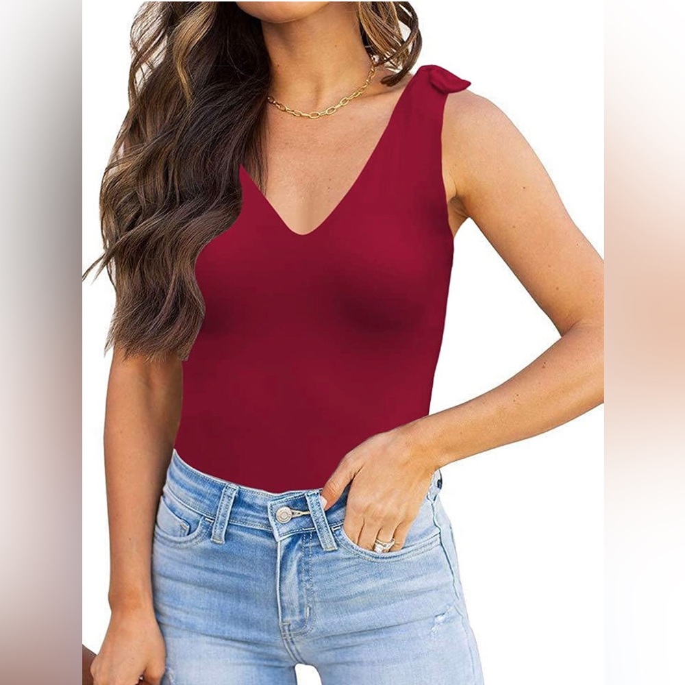 Amazon Red Bow Bodysuit. Size Medium.